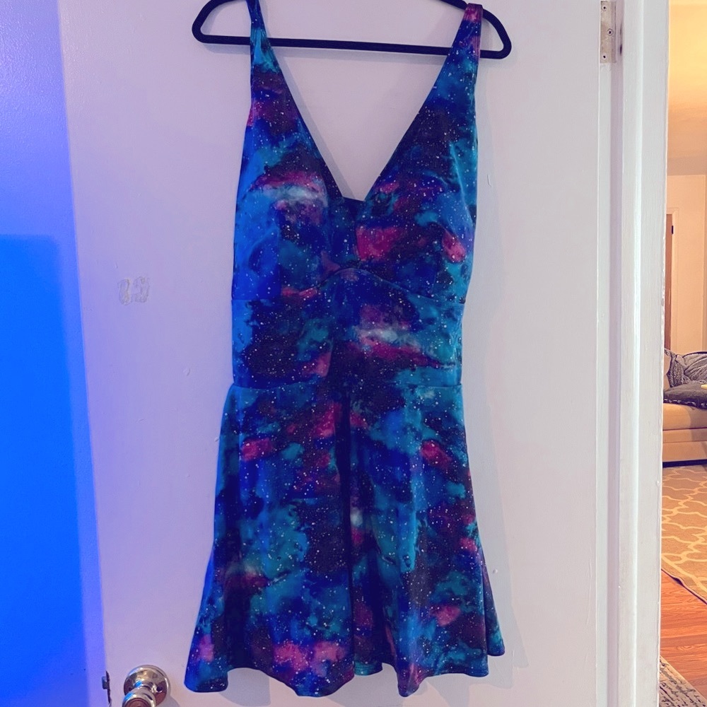 Size 6 torrid bathing suit. Galaxy colored dress suit one piece